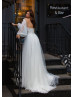 Strapless Beaded Ivory Tulle Wedding Dress With Detachable Sleeves